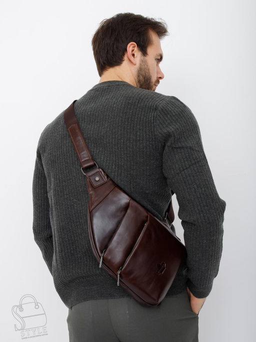 Рюкзак мужской кожаный 1772Z brown Zinimsk