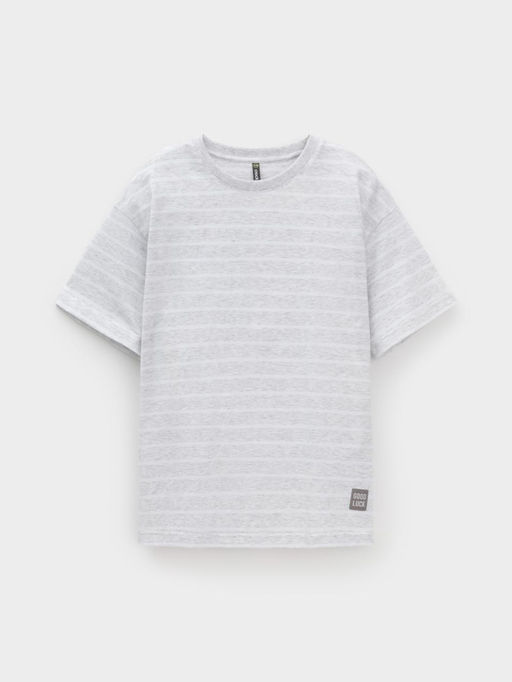 КР 302912/св.серый меланж,полоска к634 фуфайка (футболка) для мал