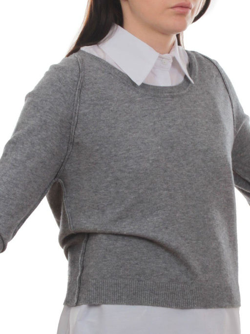 609 GRAY/WHITE Костюм двойка женский (65% хлопок, 35% полиэстер)