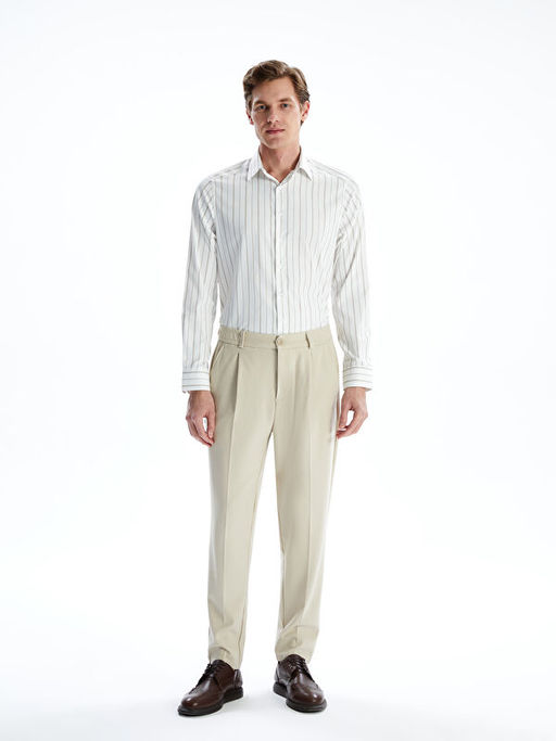 Slim Fit Uzun Kollu ?izgili Erkek G?mlek