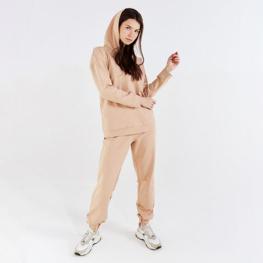 Костюм спортивный женский: худи, брюки, MINAKU: Casual Collection, размер 48, песочный