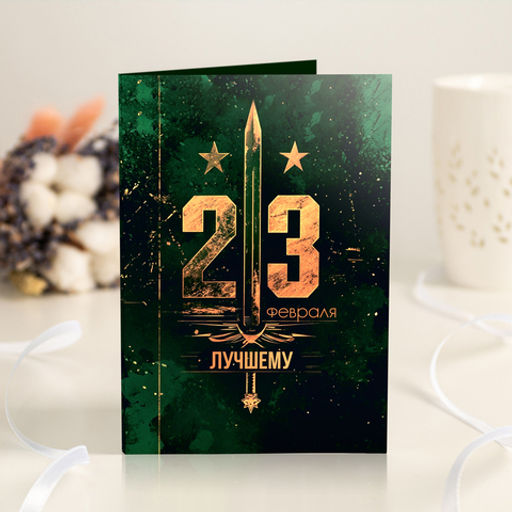Открытка 4 шоколадки 23 февраля - лучшему (тёмный камуфляж) - 8 чудо фото 2