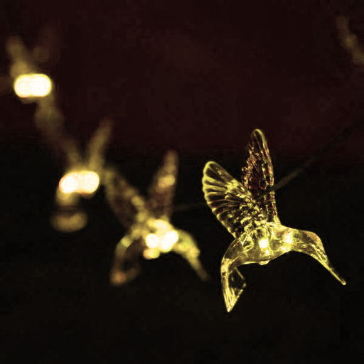 Гирлянда для улицы Колибри 3 м 20 ламп LED чёрный провод, 2 реж.,IP-55, Теплый белый (солнечная батарея) - Серпантин фото 2