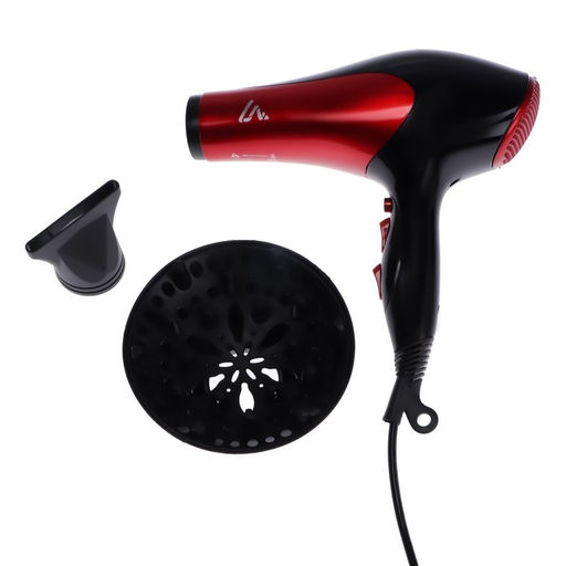 Фен Luazon LGE-004, 3800 Вт, 2 скорости, 3 температурных режима, красно-чёрный