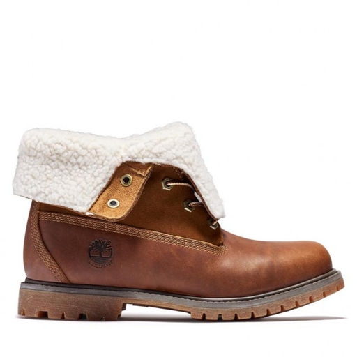 Женские ботинки Timberland Authentics Teddy Fleece WP Fold-Down коричневые фото 4