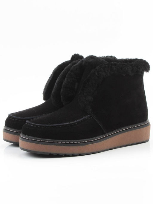 04-5603-2 BLACK Ботинки зимние женские (натуральная кожа, 100% шерсть)