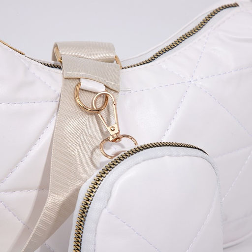 Сумка-багет на молнии, цвет белый - Simaland фото 4