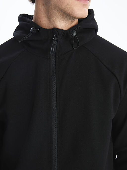 Kap??onlu Uzun Kollu Erkek Fermuarl? Sweatshirt