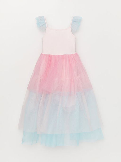 Bisiklet Yaka Bask?l? K?z ?ocuk Elbise - Waikiki фото 2