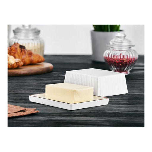 Масленка Walmer Stripe, 15x12 см, цвет белый  фото 2