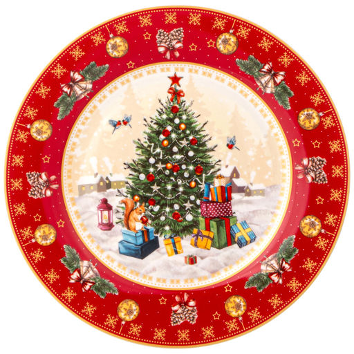 НАБОР ТАРЕЛОК ЗАКУСОЧНЫХ LEFARD ЕЛКА 4 ШТ. 20,5 СМ КРАСНЫЙ (КОР=6НАБ.)  фото 3