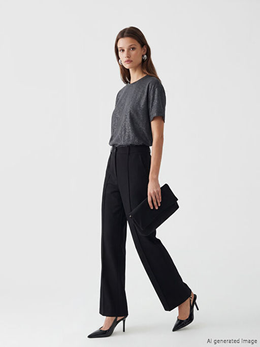 Bisiklet Yaka Desenli Bluz