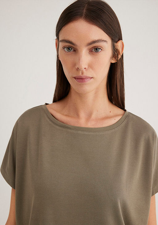 Lux Touch TENCEL TM Yesil Basic Tisort - Mavi фото 5