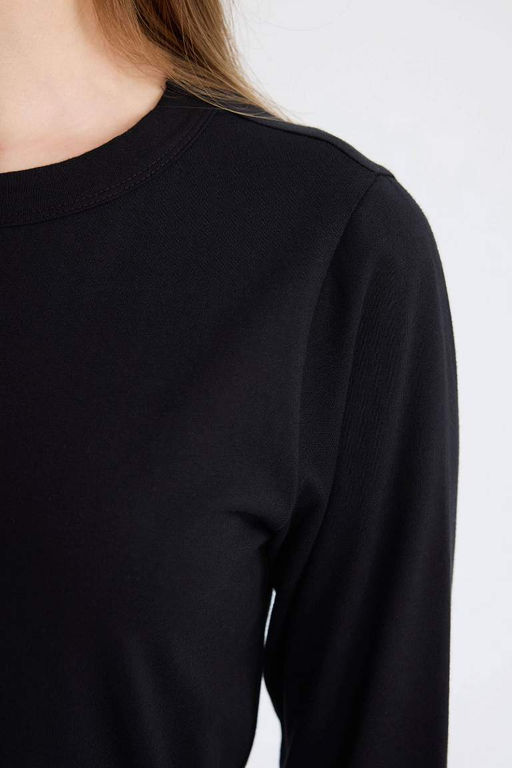 Туника-футболка с длинными рукавами стандартного кроя - Defacto фото 5
