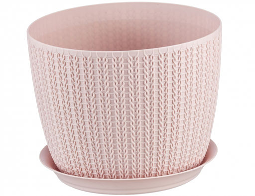 Кашпо ВЯЗАНИЕ d155мм с поддоном, арт. М3120