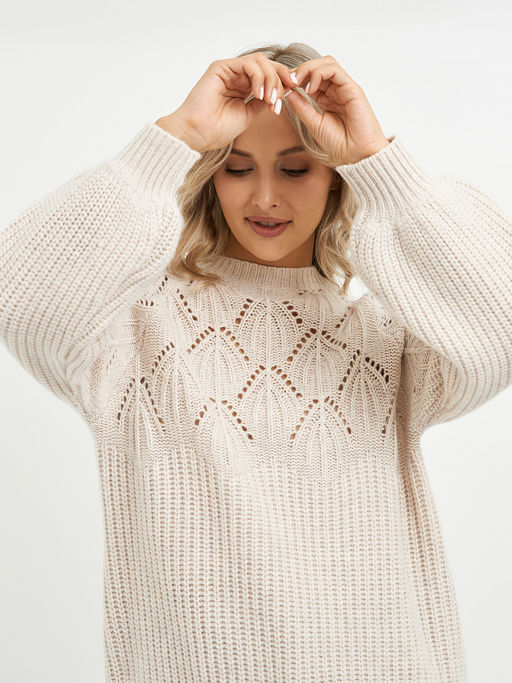 джемпер женский из шерсти с перфорацией - Glenfield фото 7