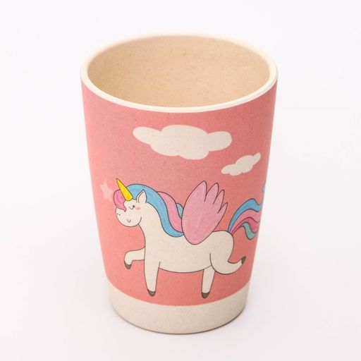 Набор бамбуковой посуды Единорог, тарелка, миска, стакан, приборы, 5 предметов - Крошка я фото 7