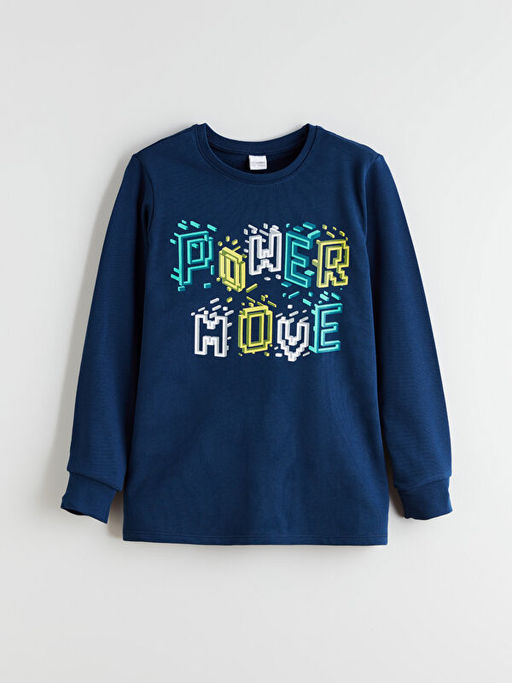 Bisiklet Yaka Bask?l? Erkek ?ocuk Pijama Tak?m?