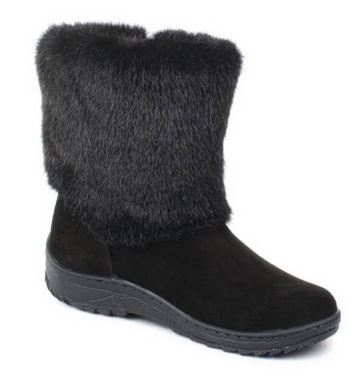 Унты женские на литой подошве. Черные. Мех норка черная. Короткие. - Roshva фото 4