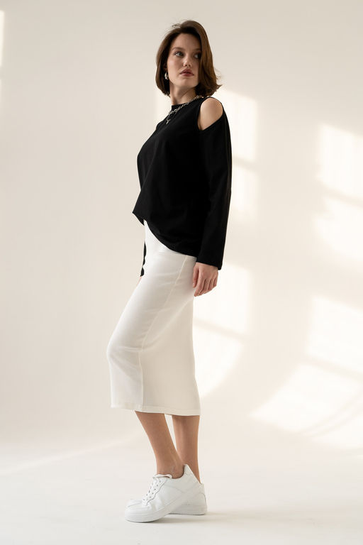 Лонгслив из хлопкового трикотажа с лайкрой - Solo mio фото 3