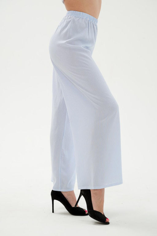 Брюки палаццо из штапеля Диана голубая полоса - Амадэль фото 5