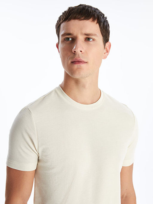 Bisiklet Yaka K?sa Kollu Erkek Dokulu Ti??rt