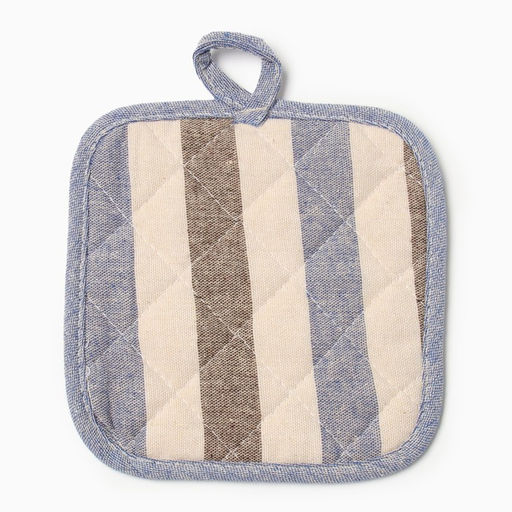 Набор кух.Доляна Полоса цв.сер/син,варежка-прих.28х17см, прихватка 17х17 50% п/э 50% хл  фото 5
