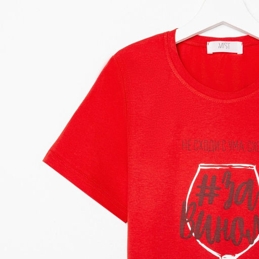 Футболка женская MIST «За вином», размер 40-42