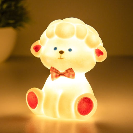 Фигурка светящаяся RISALUX «Бараш», LED-ночник, 1Вт, 3×LR44, белый, 6×7.5×10 см