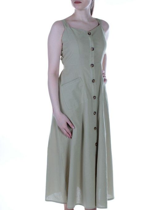 831 KHAKI Платье длинное летнее Fashion