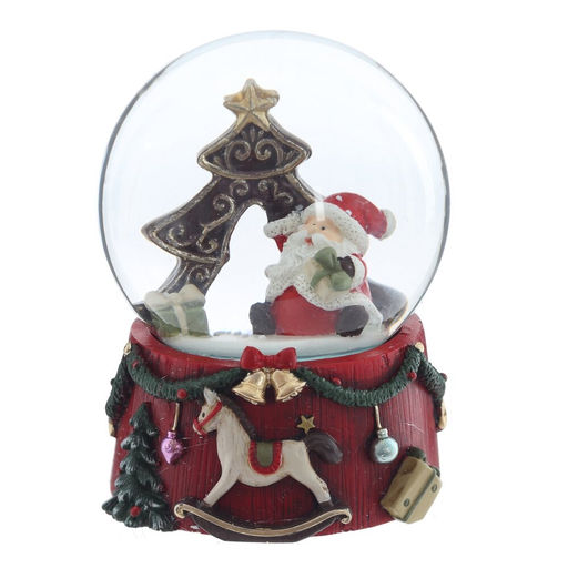 Фигурка декоративная "Дед Мороз" в стекл шаре, D 6.5 см, L6,5 W6,5 H8,5 см, 2в.