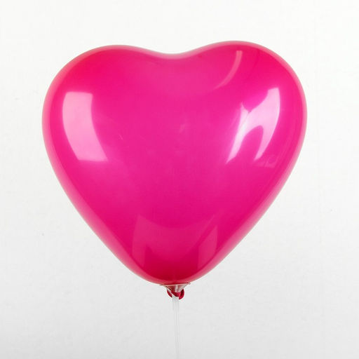 Шар латексный 12", сердце, пастель, набор 25 шт., цвет фуксии