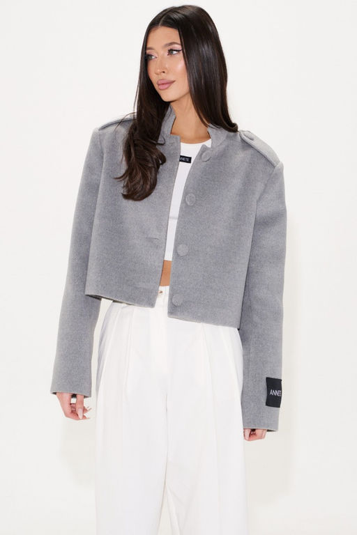 Жакет Annete А5424 из ворсистой ткани серый  фото 8