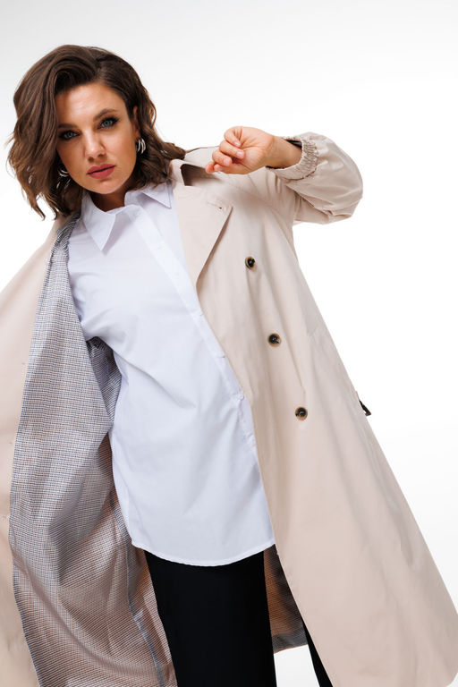 Плащ ANELLI 1419 кофе со льдом  фото 7