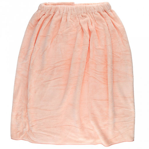 Парео махровое "Свежий букет" 70х175см, хлопок 100%, на резинке с липучкой, на кнопке, с вышивкой; с чалмой на пуговице 68х25см, персиковый (Китай)