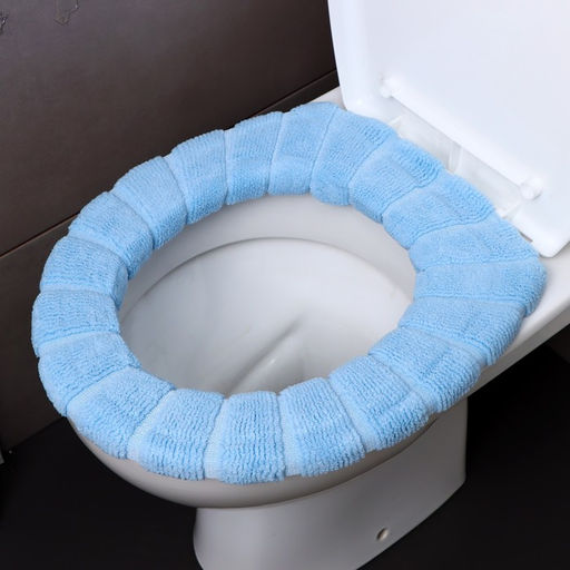 Чехол мягкий накладка на крышку и сиденье унитаза, голубой