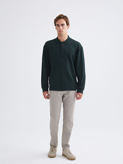 Polo Yaka Erkek Sweatshirt