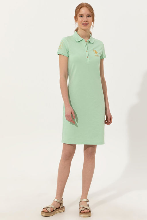 Женское мятное трикотажное платье Неожиданная скидка в корзине