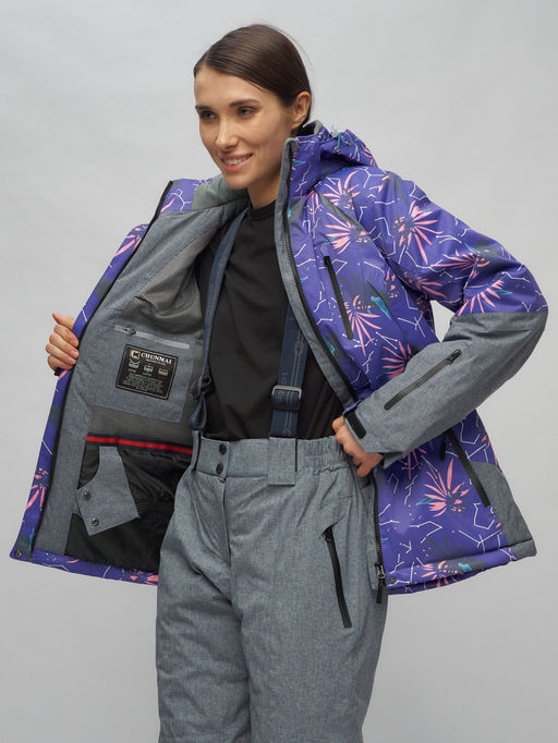 Горнолыжный костюм женский фиолетового цвета 02216F - Chunmai фото 15