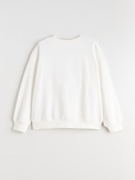 Bisiklet Yaka Hello Kitty Bask?l? K?z ?ocuk Sweatshirt