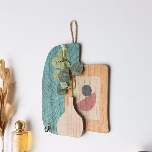 Настенные крючки декоративные Абстракция. Ваза с цветком, дерево, 1.5?19.5?23.5 см