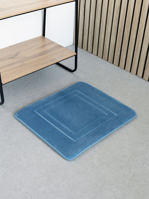 Коврик для туалета 50x60 синий полиэстер 100%