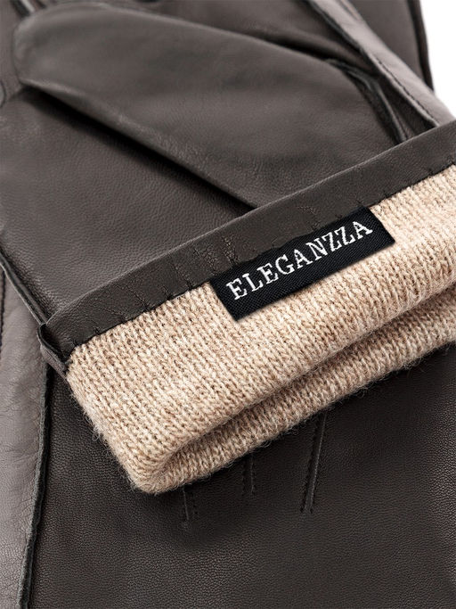 Перчатки мужские ш+каш. OS00109 black/grey - Eleganzza фото 4