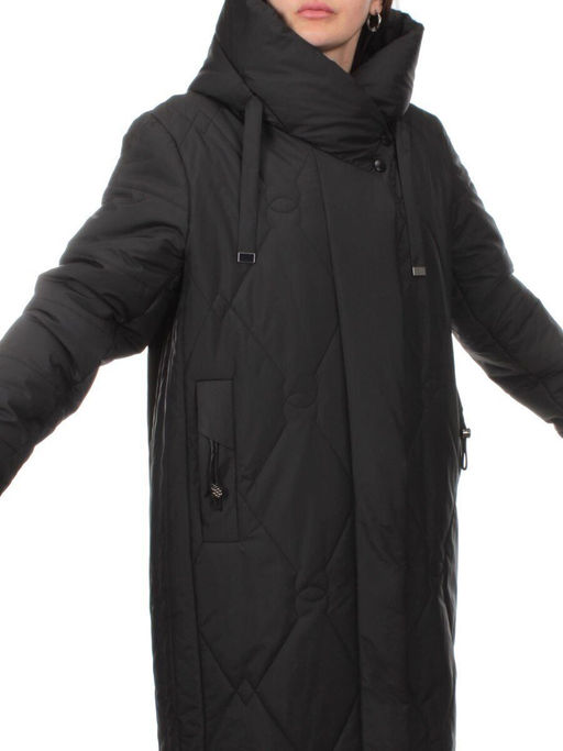 1119 BLACK Пальто зимнее облегченное женское (холлофайбер 150 гр.) - Fashion фото 2