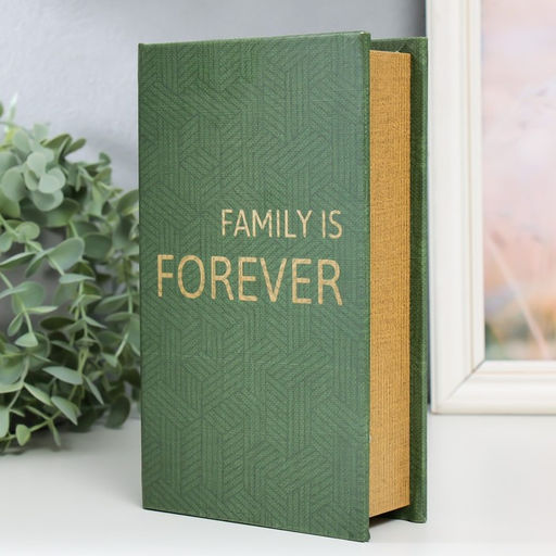 Шкатулка книга-сейф «Семья - это навсегда», дерево, искусственная кожа, 21×13×5 см