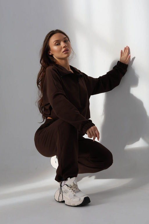 Костюм женский из футера 2-х нитка Герда шоколад