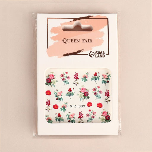 Цена за 6 шт. Слайдер - дизайн для ногтей Flowers, фасовка 6 шт, цвет зелёный/красный/розовый/бордовый - Queen fair фото 2