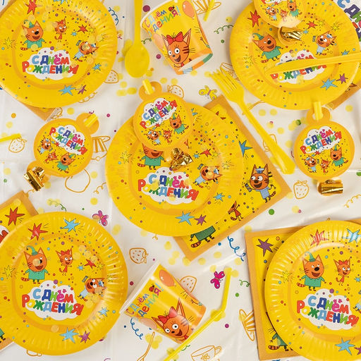 Цена за 2 шт. Стаканы одноразовые «Три Кота. Веселый День Рождения», набор 6 шт.