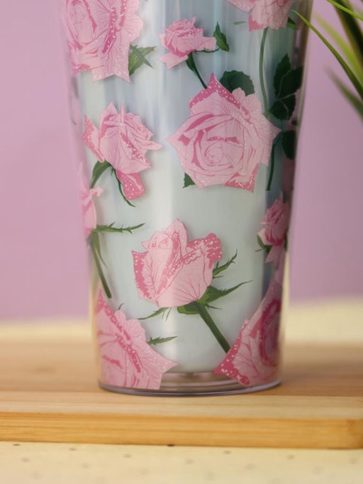 Тамблер iLikeGift "Spicy roses", blue (450 мл)