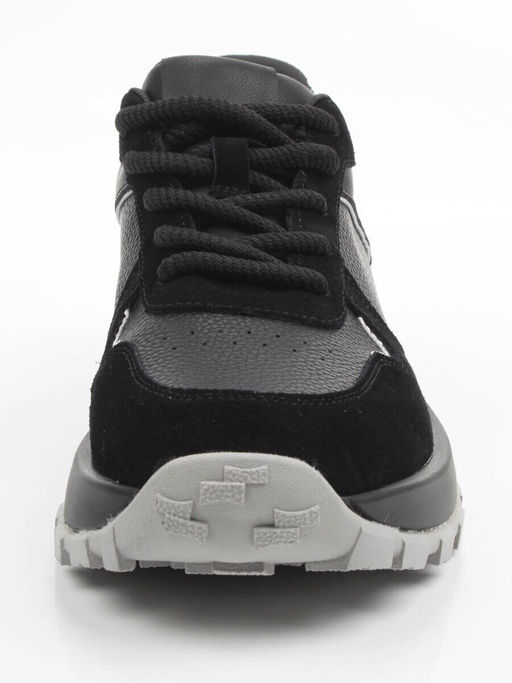 03-A104-1 BLACK Кроссовки женские (натуральная кожа, натуральная замша)